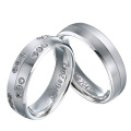 New Products 316L Stainless Steel Diamond Engagement Couple Ring